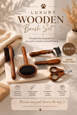 Luxury 5-in-1 Wooden Brush Set