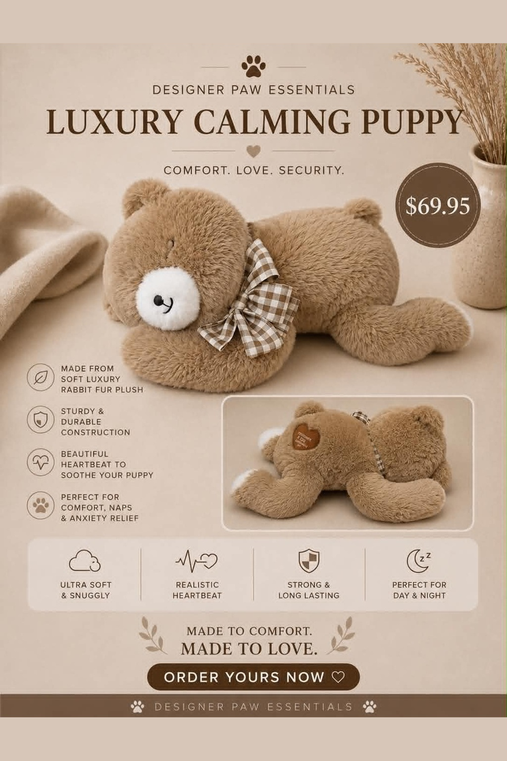 Luxury Calming Heartbeat Comfort Bear